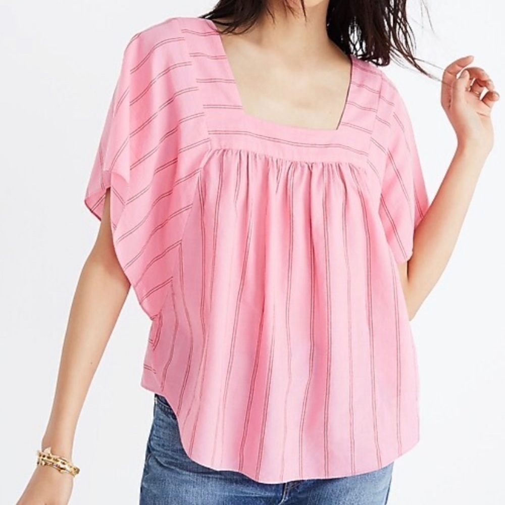 Madewell Butterfly Striped Top Cecilia Stripe XS Pink